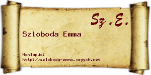 Szloboda Emma névjegykártya